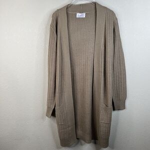 Juicy‎ Gossip Biege Duster Knit Cardigan Dual Pockets Size S